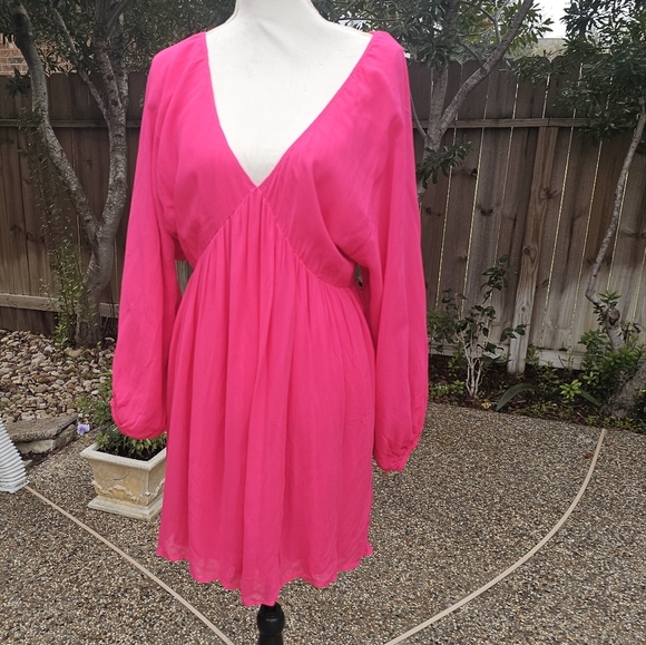 Nwt Letmebe Anthropologie Forever That Girl Sheer Flowy Mini Dress blouse S - Picture 1 of 15